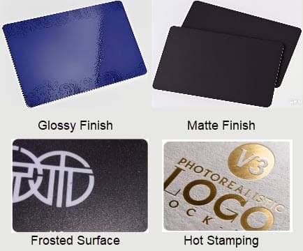 customize card with different surface finishes
