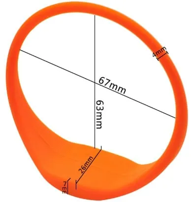oval silicone rfid wristband size