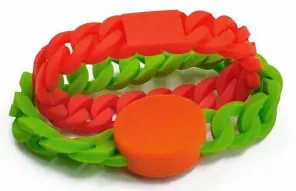 twist braided rfid silicone band