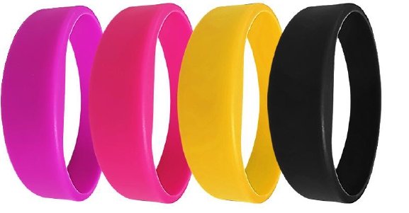 oblate closed loop rfid silicone bracelet different colors 