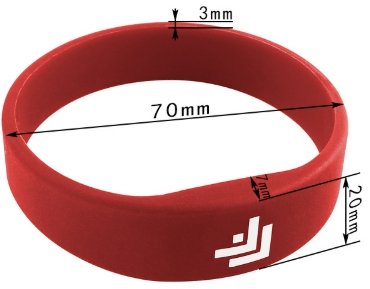 oblate rfid silicone wristband size