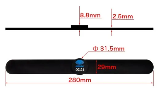 slap rfid silicone wristband dimension