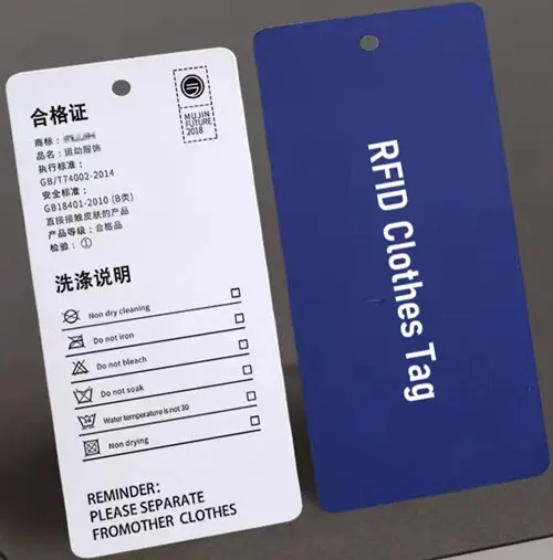 example of RFID clothing hang tag