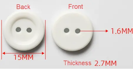 2 holes rfid button tag dimension