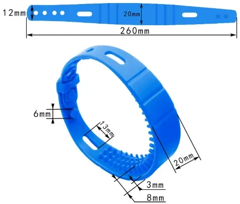 dimension for uhf rfid wristband