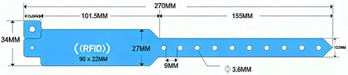 RFID vinyl wristbands size