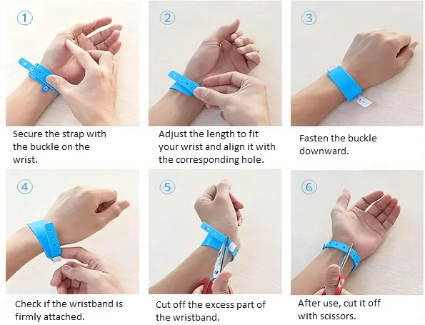 steps to wear rfid vinyl wristbands