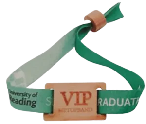 2 eco friendly cloth wristband with wooden rfid tag
