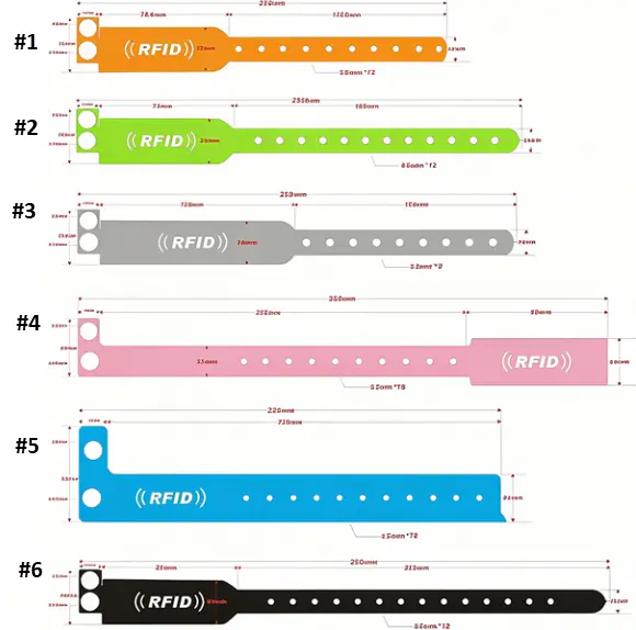 different size for vinyl wristbands