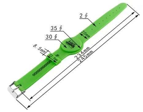 watch type silicone wristband size