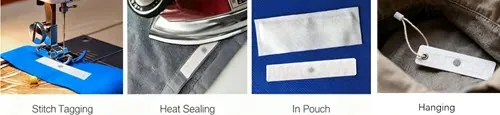 rfid faric laundry tags installation means