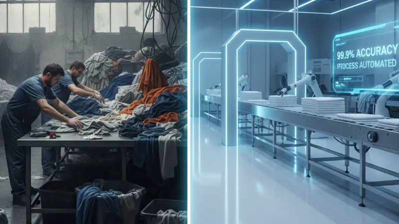 Rfid tags laundry system workflow